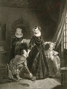 Mária, skótok királynője (1542-87) udvaroncok társaságában alkotó: English School